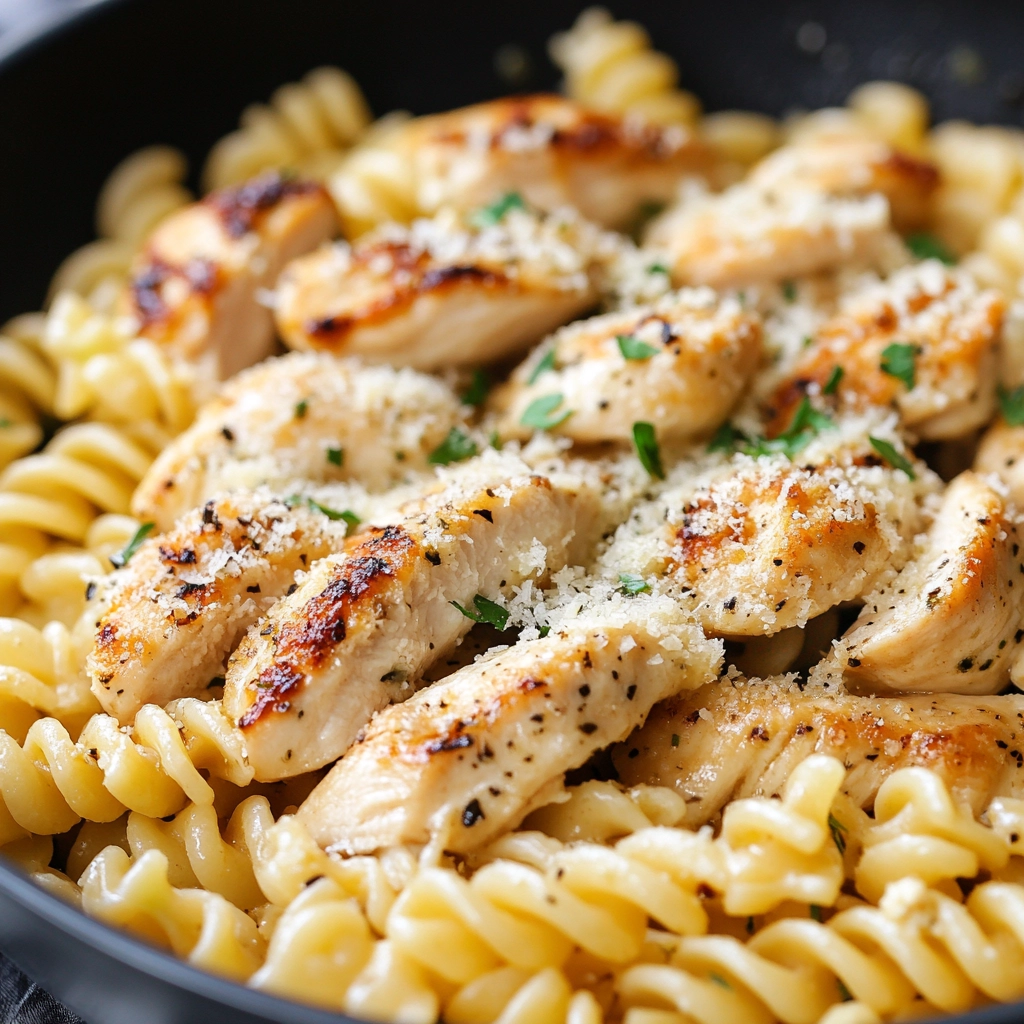 Garlic Parmesan Chicken Pasta recipe : Flavorful