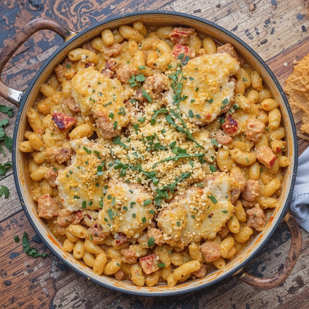 Irresistible One Pot Fajita Chicken Mac and Cheese Dinner