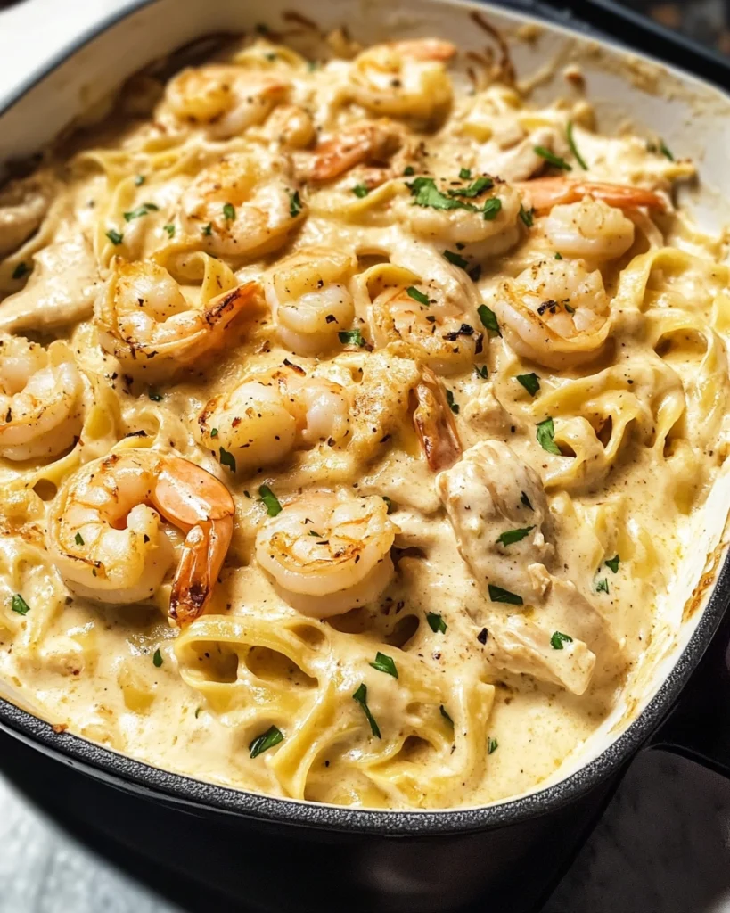 Easy Chicken & Shrimp Alfredo Recipe