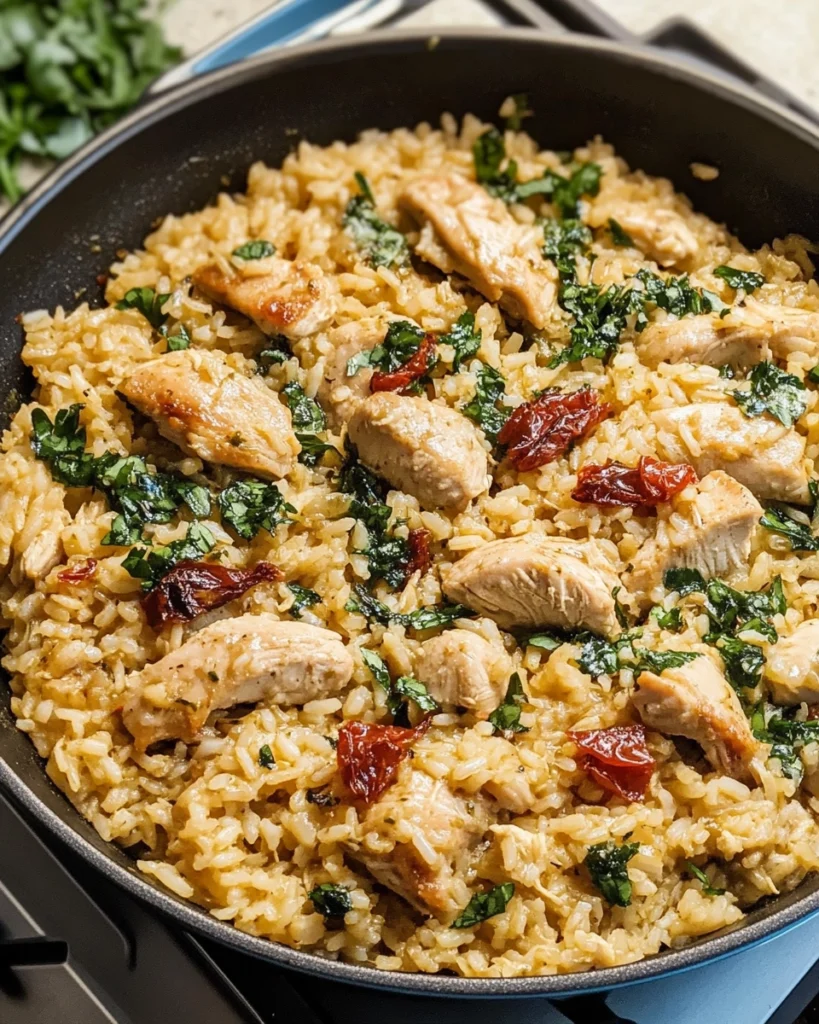 Creamy Tuscan Chicken & Rice Recipe