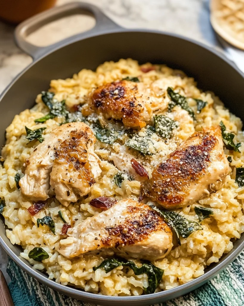 Creamy Tuscan Chicken & Rice Recipe