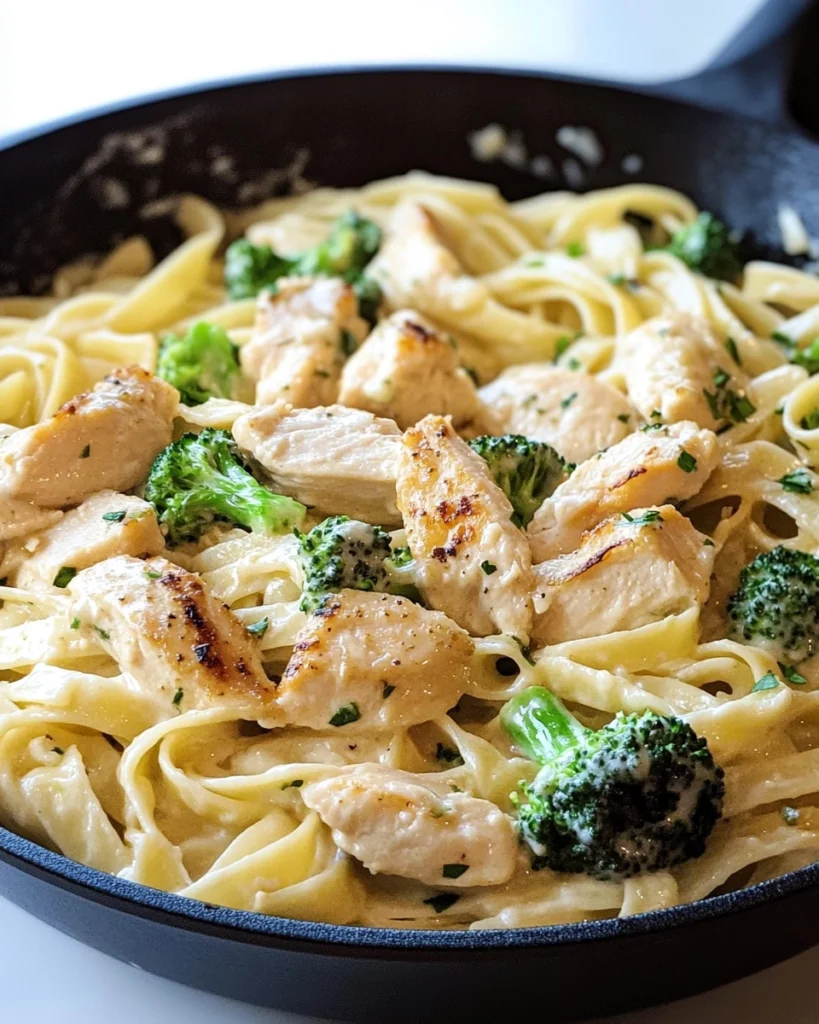Easy Chicken Broccoli Fettuccine Alfredo Recipe