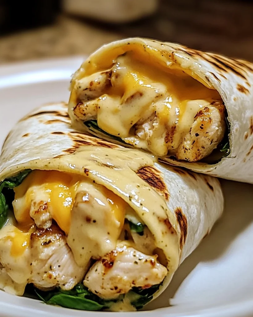 Cheesy Garlic Chicken Wraps – Quick & Flavorful
