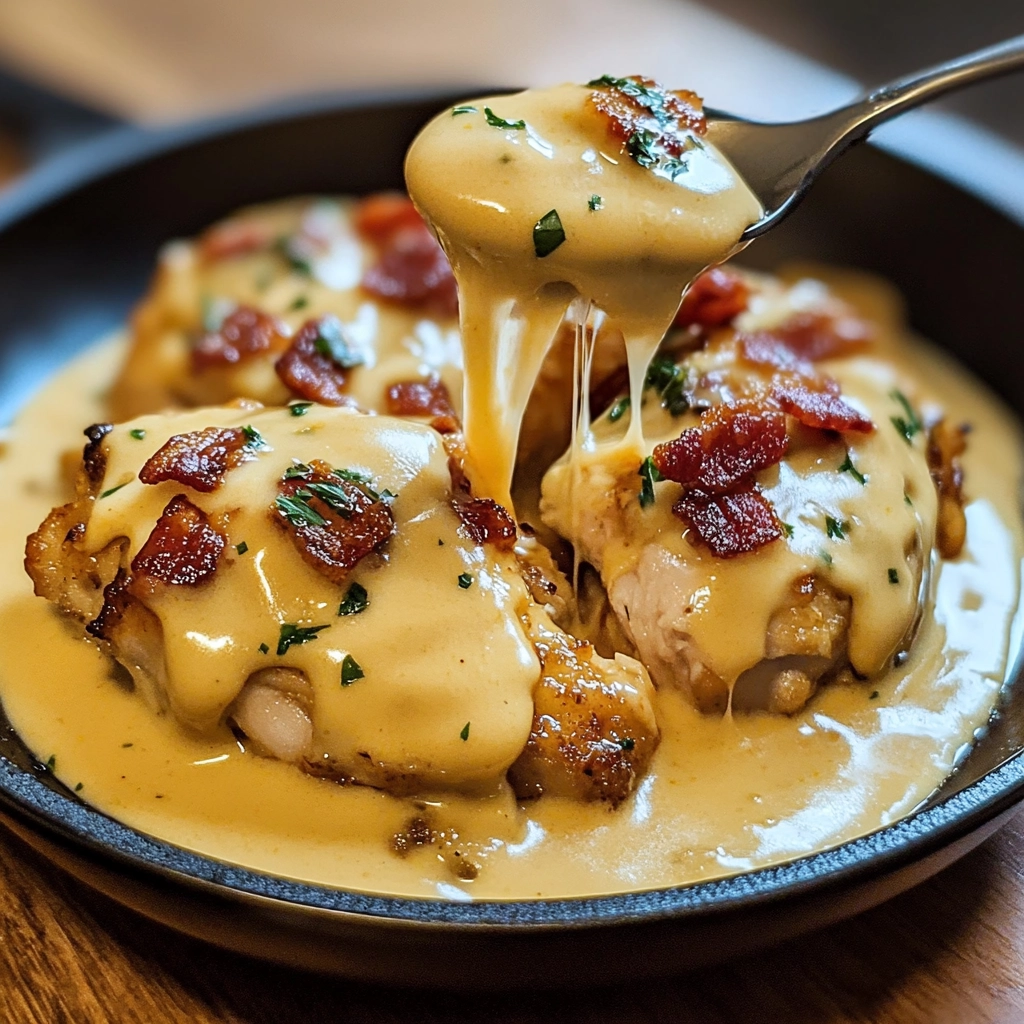 Creamy Beer Cheese Chicken with Bacon