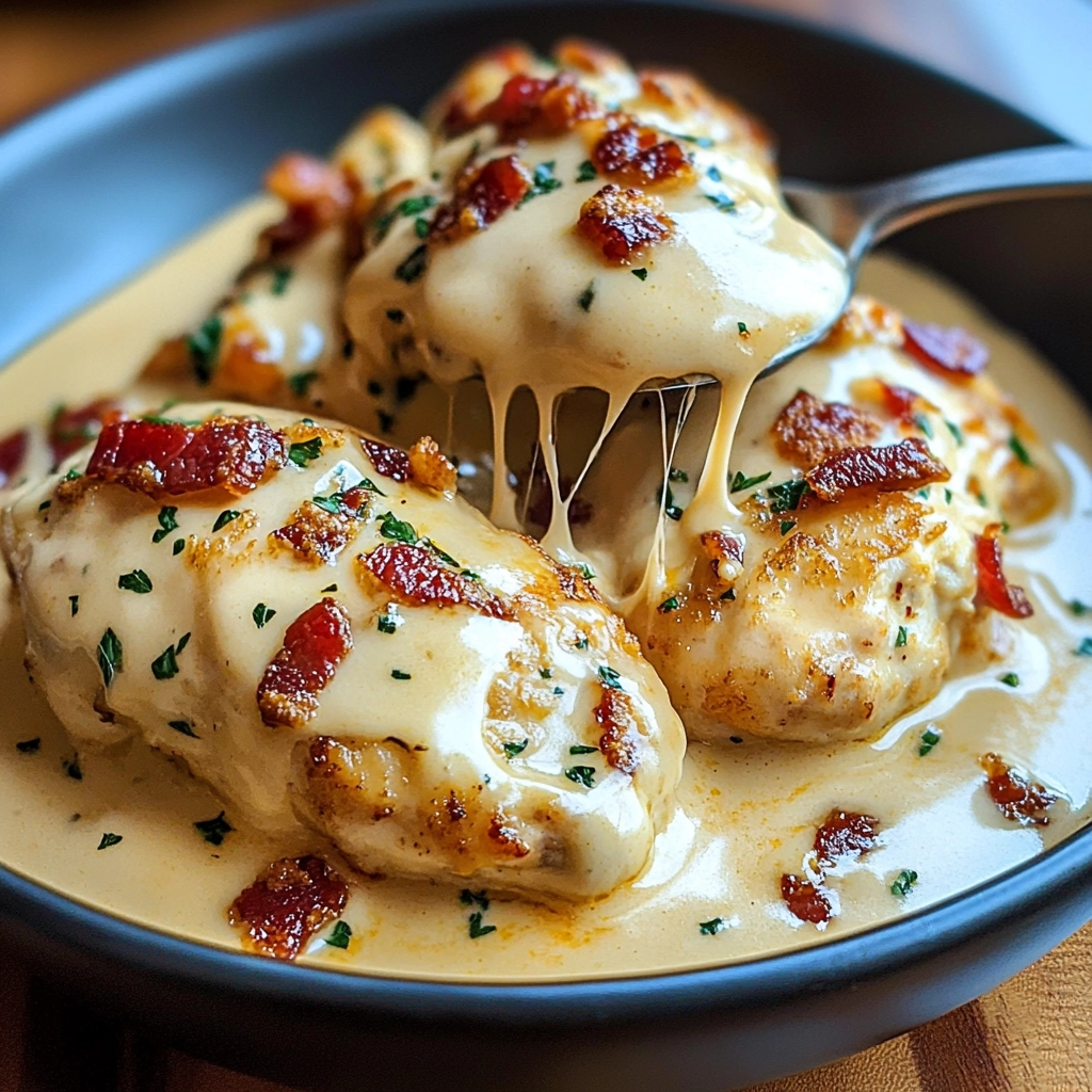 Creamy Beer Cheese Chicken with Bacon