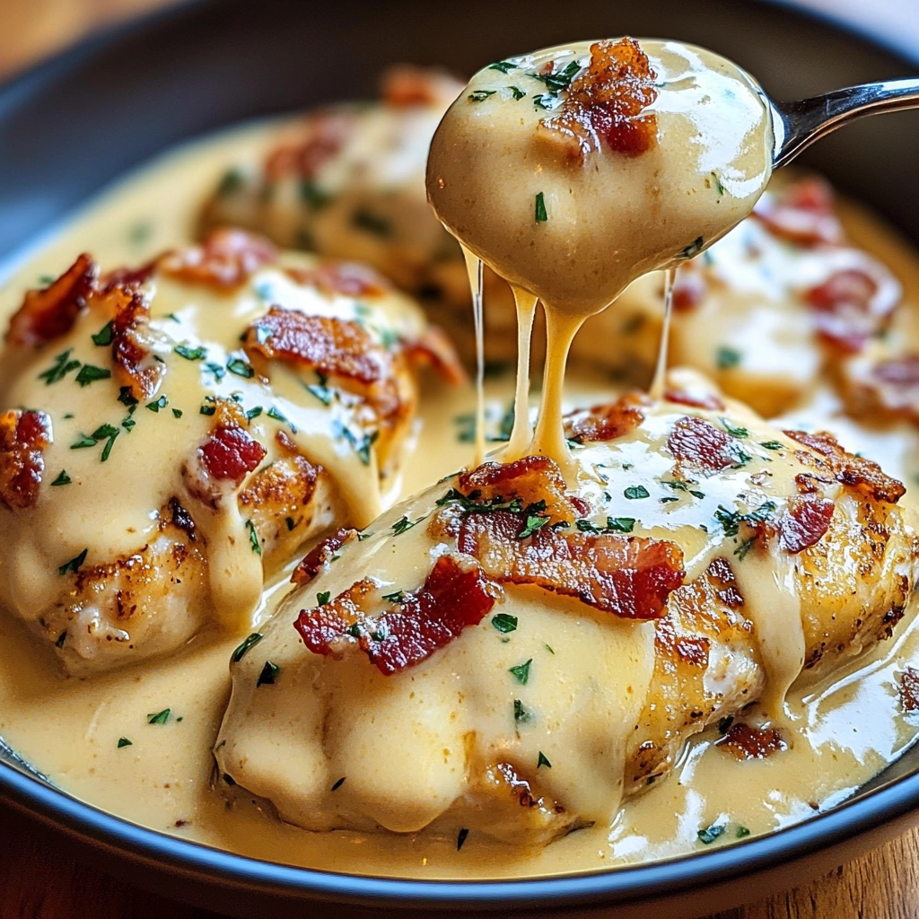 Creamy Beer Cheese Chicken with Bacon