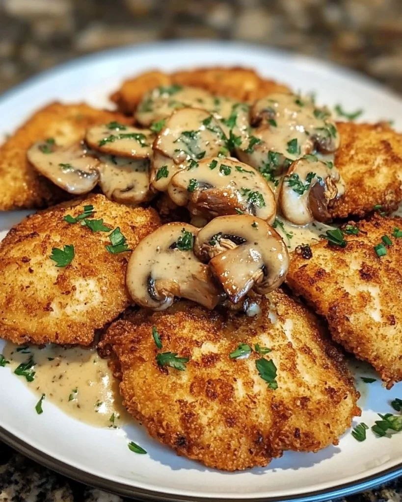 Crispy Golden Chicken with Parmesan Mushroom Sauce image 3