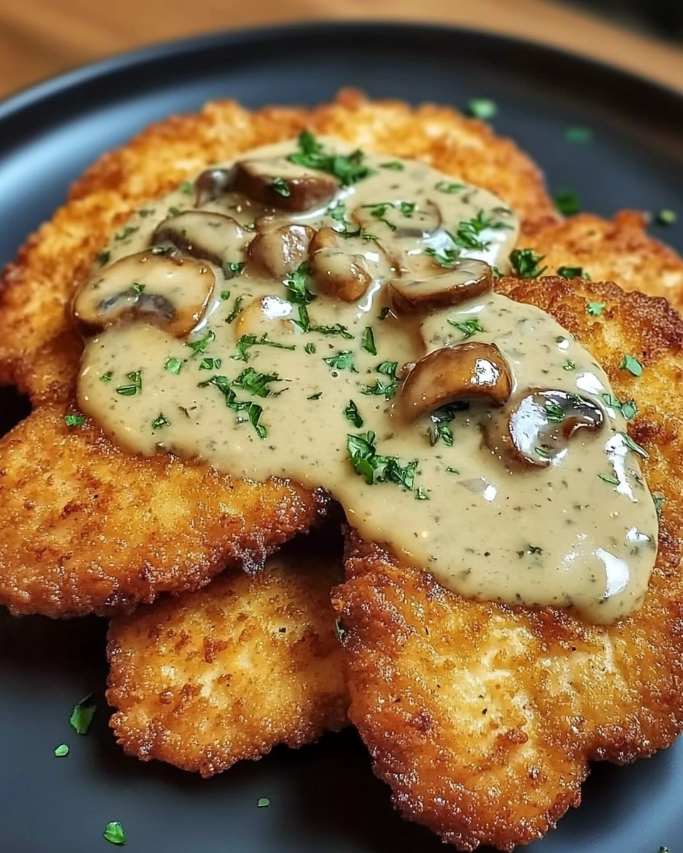 Crispy Golden Chicken with Parmesan Mushroom Sauce image 3