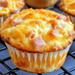 Crispy Golden Ham & Cheese Breakfast Muffins