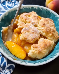 Fresh Peach Cobbler with Buttery Biscuit Topping