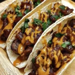Garlic Butter Honey BBQ Beef Tacos