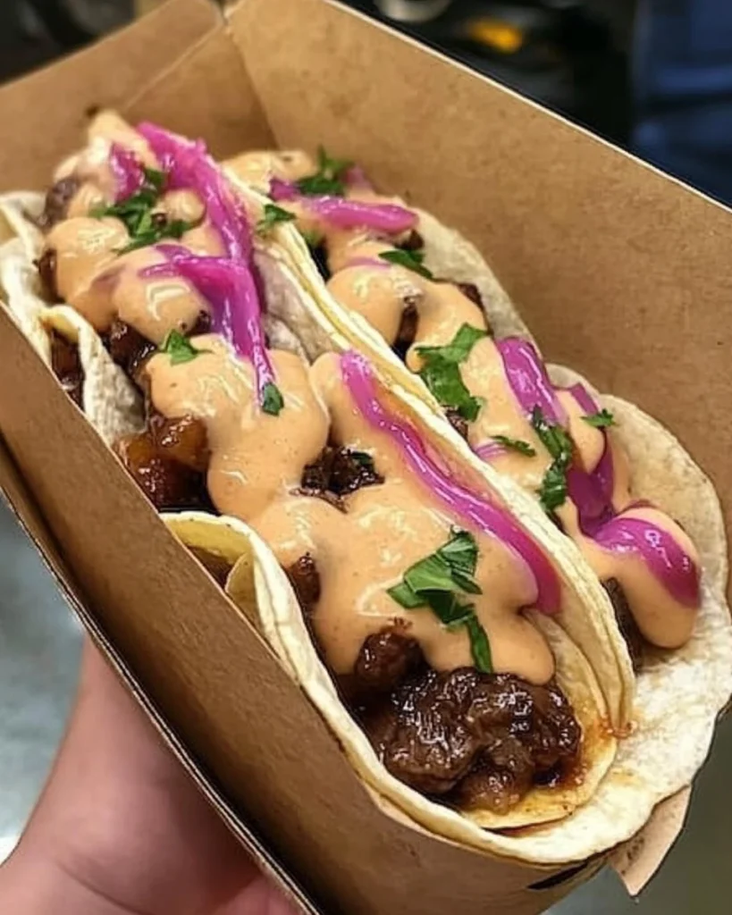 Garlic Butter Honey BBQ Beef Tacos