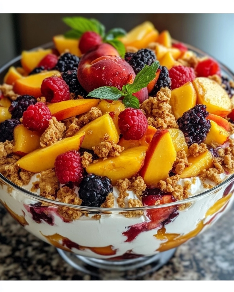 Peach Cobbler Cheesecake Fruit Salad Recipe