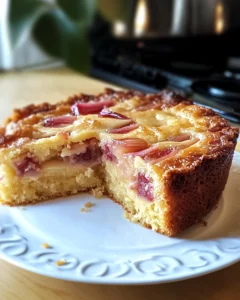 Rhubarb Custard Cake Recipe – Moist, Creamy, and Easy to Make