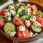 Watermelon Salad with Cucumber and Feta