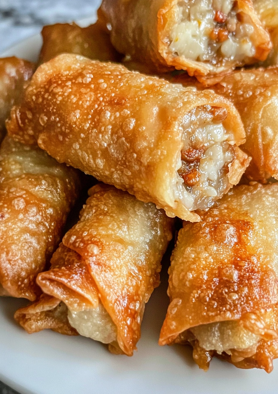 Crispy golden brown egg roll served with dipping sauce