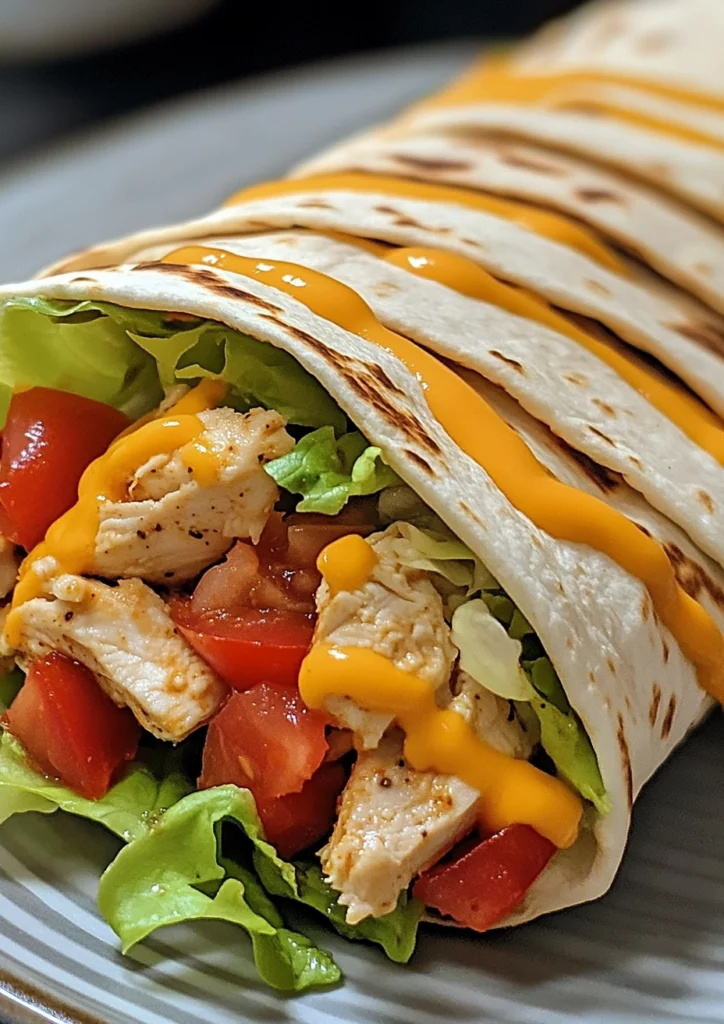 delicious Quick Cheesy Chicken Wrap image 3