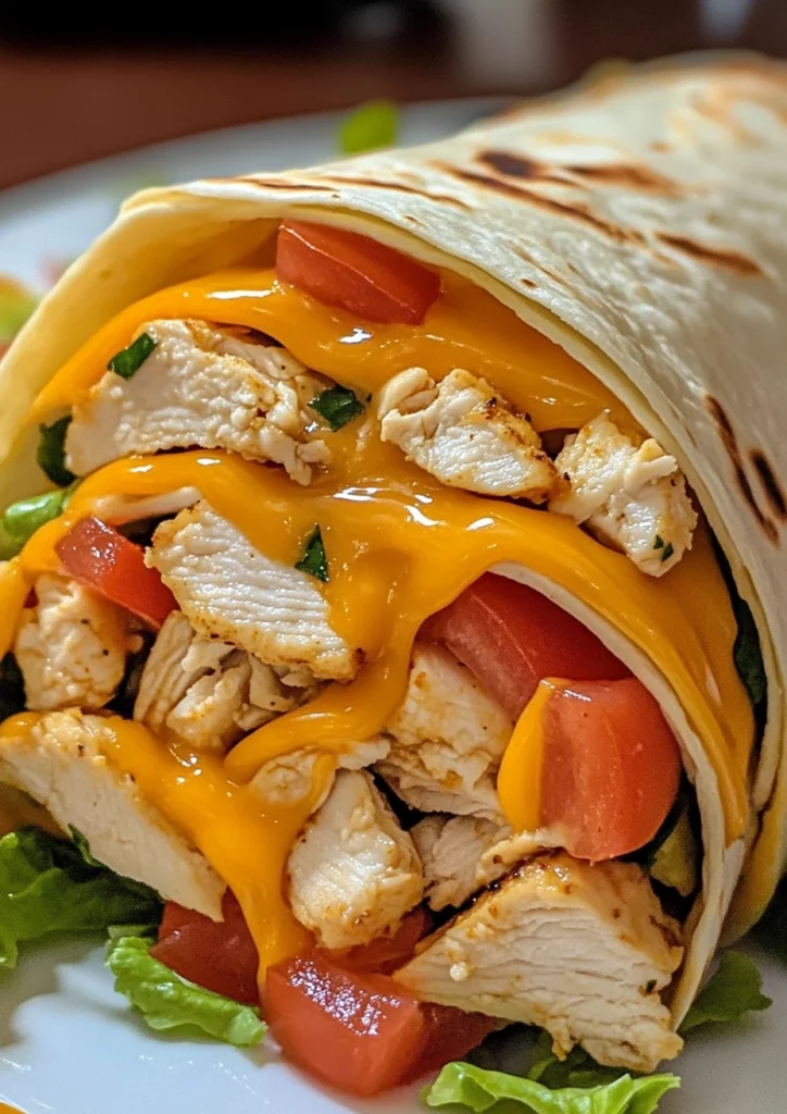 delicious Quick Cheesy Chicken Wrap image 3