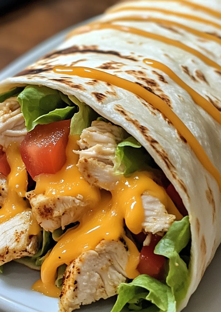 delicious Quick Cheesy Chicken Wrap image 3