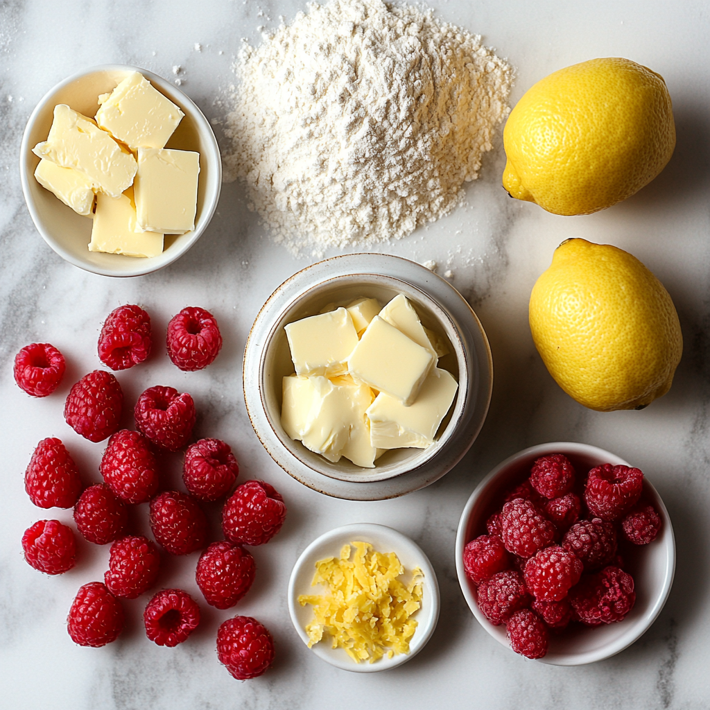 Scone ingredients laid out on counter