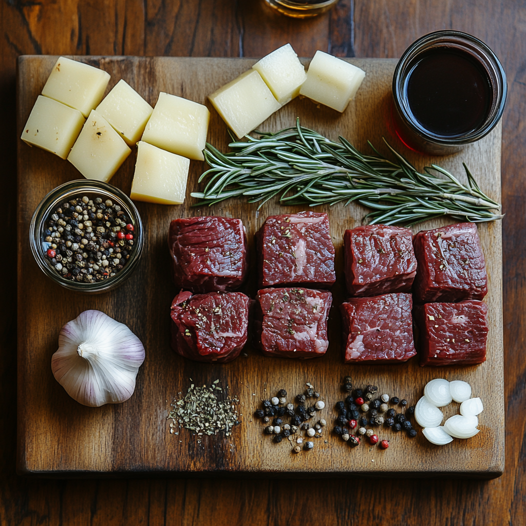Ingredients for savory French onion pot roast
