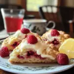 Fresh lemon raspberry scones cooling on rack