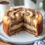 Cinnamon Swirl Coffee Cake — A Cozy Brunch Classic 8 Cinnamon Swirl Coffee Cake with buttery streusel topping on a rustic wooden table