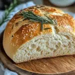 Garlic Rosemary No-Knead Bread Recipe – Easy & FlavorfulGarlic 8 Homemade garlic rosemary no-knead bread with golden crust.