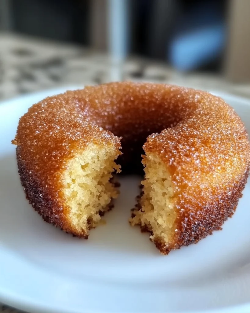 Rustic baked apple cider donuts coated in cinnamon sugar, served warm on a rustic wooden board with a cup of cider.