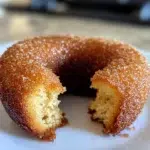 Rustic Giouvetsi: Irresistible Baked Apple Cider Donuts in 30 Minutes 6 Rustic baked apple cider donuts coated in cinnamon sugar, served warm on a rustic wooden board with a cup of cider.