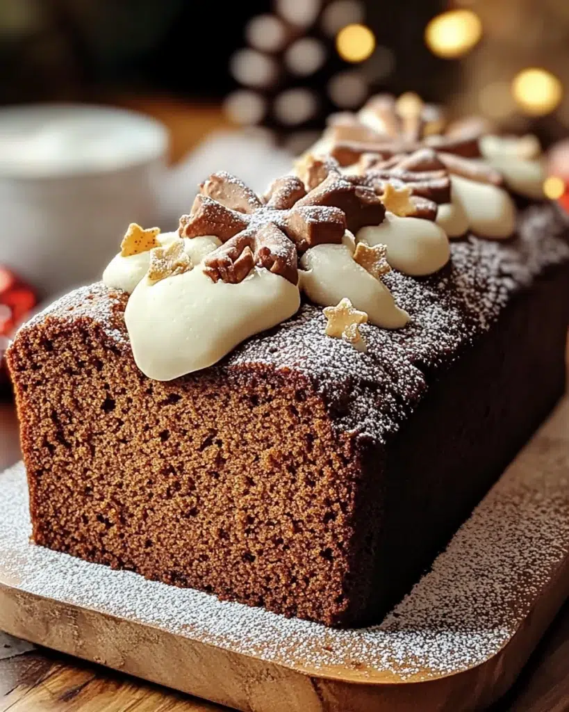 Batter for gingerbread loaf being poured into a pan.