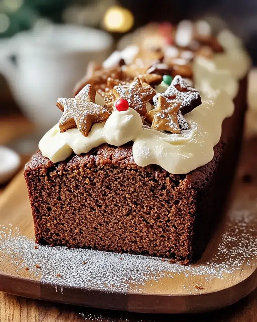 Batter for gingerbread loaf being poured into a pan.