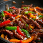 Sizzling Garlic Beef and Sweet Bell Pepper Wok Toss