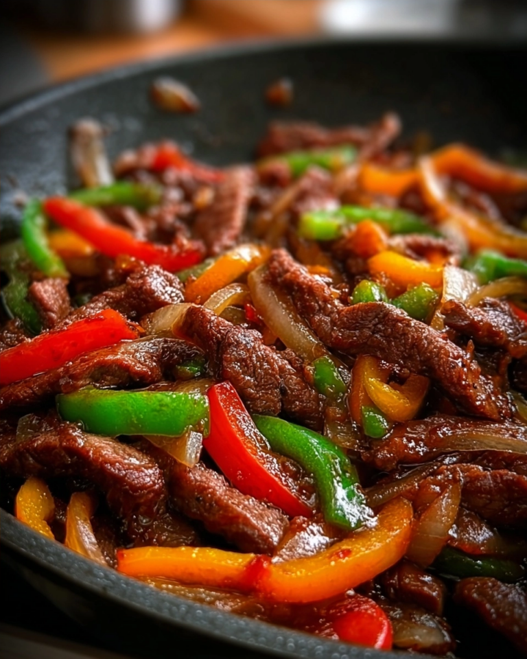 Sizzling Garlic Beef and Sweet Bell Pepper Wok Toss